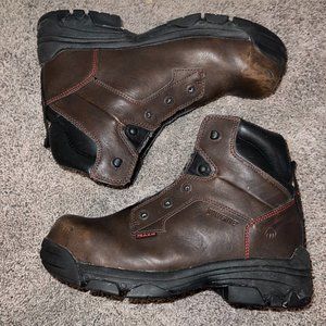 Wolverine Merlin Waterproof Composite Toe 6" Mens Brown Wide Work Boots Size 10